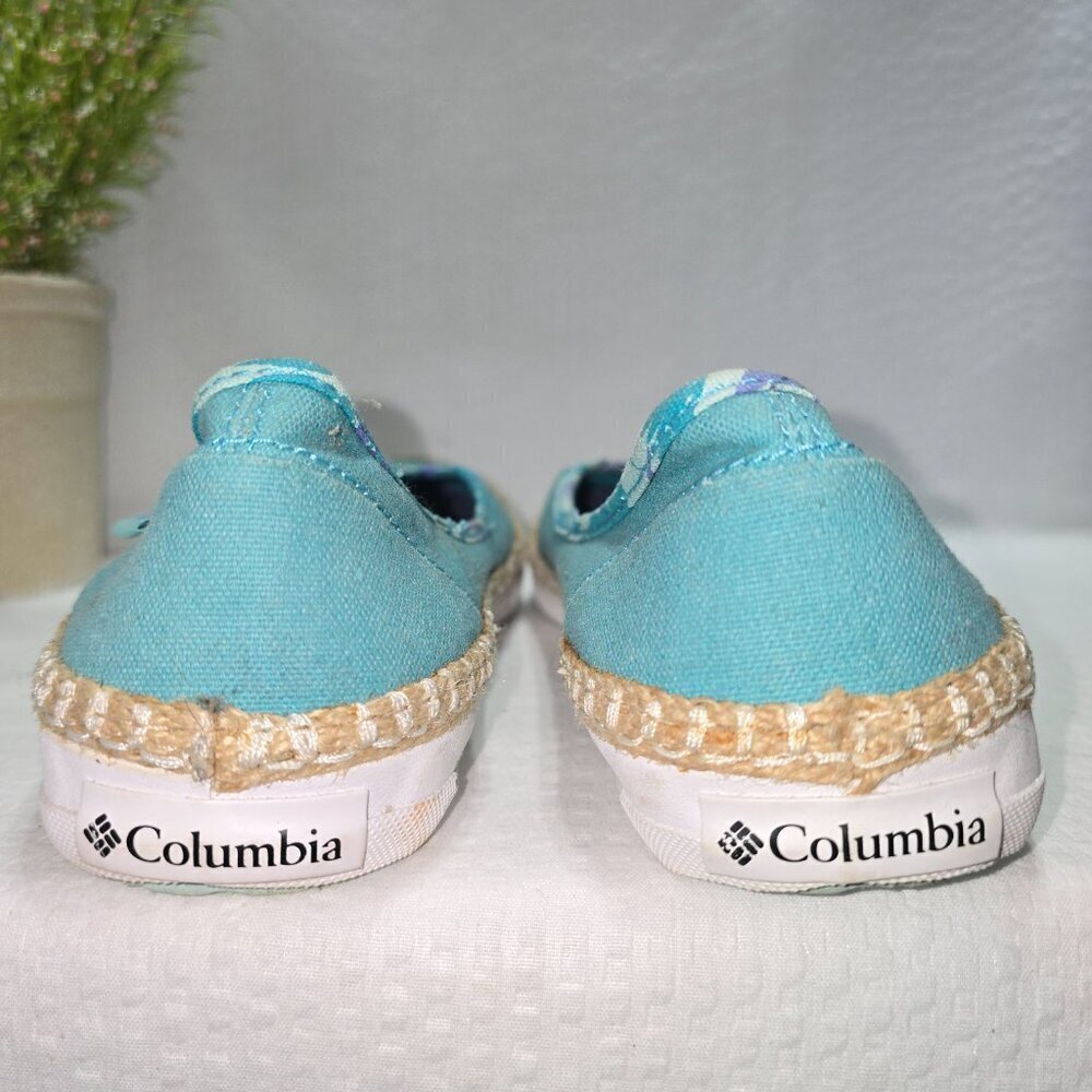COLUMBIA PFG VULC N VENT BETTIE LOAFERS FLATS BOAT SHOES BLUE CANVAS WOMENS 8.5 - Picture 5 of 8